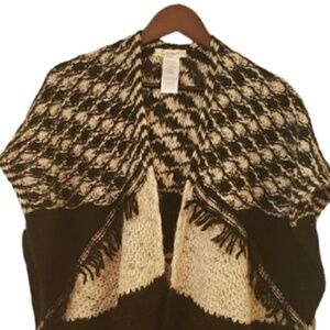 Anthropology Cocogio Italian wool blend poncho cape